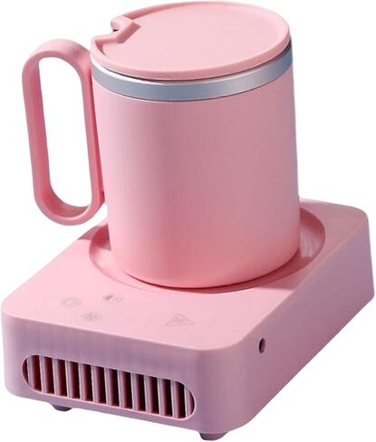 Electric Beverage Warmer and 2 in 1 Desktop Cup with Aluminum Heat Sink Keeps Cool, Pink in Saudi Arabia