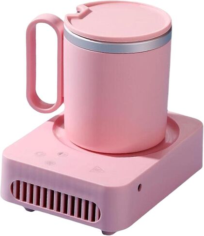 Electric Beverage Warmer and 2 in 1 Desktop Cup with Aluminum Heat Sink Keeps Cool, Pink in Saudi Arabia