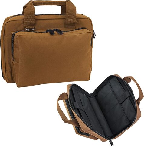 Small Soft Pistol Case, Range Bag, Tactical 1~2 Pistol Bag Firearm Shooting Case with Lockable Zipper for Shooting Range Outdoor Hunting, Heavy Duty Fabric, Shoulder Strap Included in Saudi Arabia