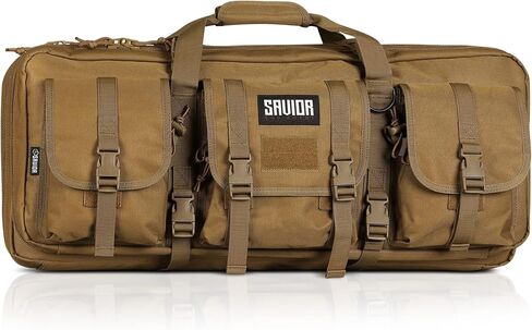 Savior Equipment American Classic Shorty Tactical Double Short Gun Case Pistol Bag, Spacious Front Pockets, Padded Shoulder Strap Included in Kuwait