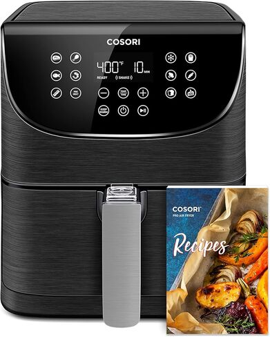 COSORI Pro Gen 2 Air Fryer 5.8QT, Upgraded Version with Stable Performance & Sleek New Look, 13 One Touch Functions, 100 Paper & 1100 Online Recipes, Dishwasher-Safe Detachable Square Basket, Black in Saudi Arabia