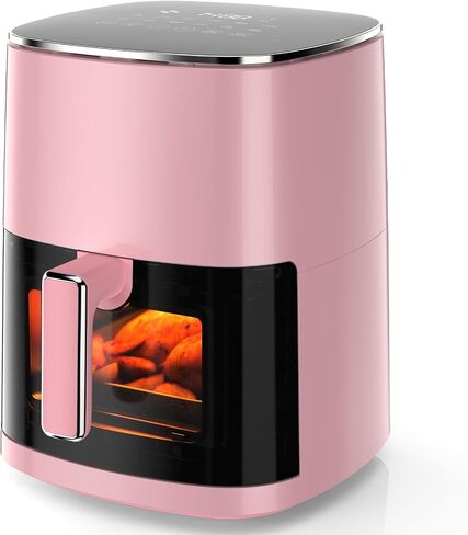 Sweetcrispy Air Fryer 6 Quarts with Window, 12-in-1 Square Airfryer Oven for Family, 400°F Rapid Air Crispy Technology, Roast Bake Dehydrate, Nonstick & Easy-Clean Basket in Saudi Arabia