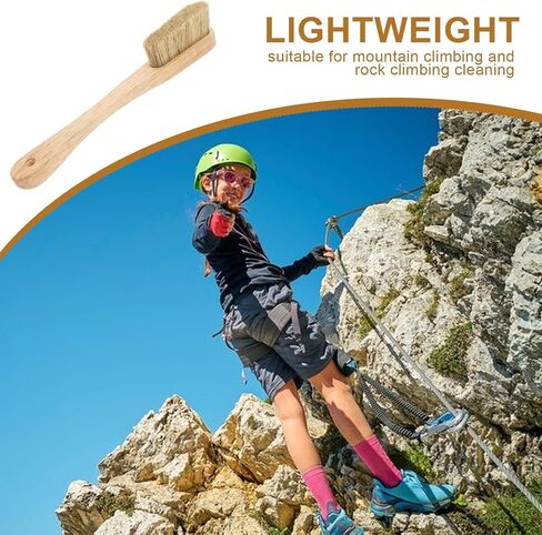 Rock Climbing Cleaning Brush with Boars Hair Bristles and Wooden Handle | Portable Lightweight Design, Soft Brush Head, for Indoor and Outdoor Use in Saudi Arabia
