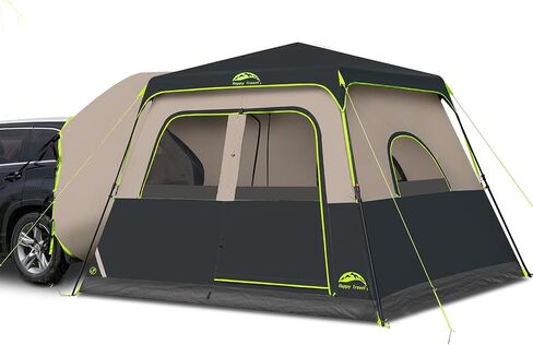 Happy Travel SUV Tents for Camping, 6 Person Instant Car Tent with Rainfly | 60 Seconds Easy Setup Pop up Tent, Waterproof Car Tailgate Tent, Cabin Tent with Expandable Carry Bag, 10'W X 10'L X 7.1'H in Kuwait