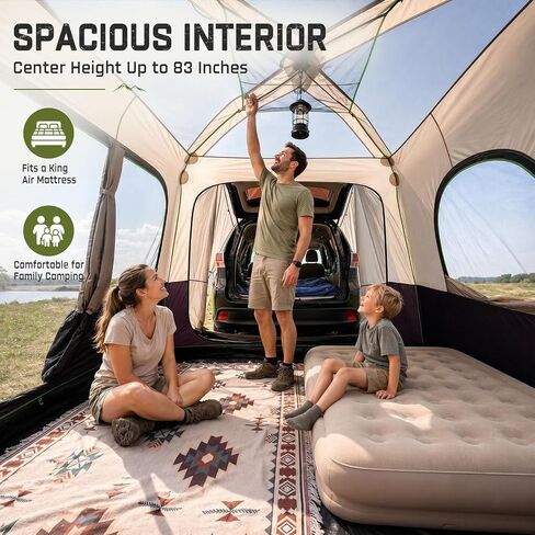 Happy Travel SUV Tents for Camping, 6 Person Instant Car Tent with Rainfly | 60 Seconds Easy Setup Pop up Tent, Waterproof Car Tailgate Tent, Cabin Tent with Expandable Carry Bag, 10'W X 10'L X 7.1'H in Kuwait
