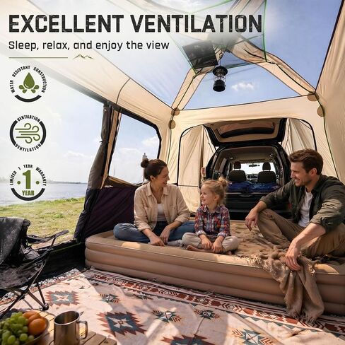 Happy Travel SUV Tents for Camping, 6 Person Instant Car Tent with Rainfly | 60 Seconds Easy Setup Pop up Tent, Waterproof Car Tailgate Tent, Cabin Tent with Expandable Carry Bag, 10'W X 10'L X 7.1'H in Kuwait