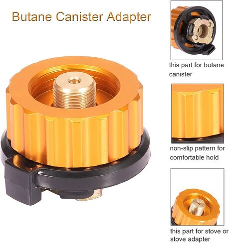 Camping Stove Adapter Propane to Butane Adapter 1 Lb Propane Tank Input EN417 Lindal Valve Output w/Butane Canister Nozzle Input EN417 Lindal Screw Cartridge Output Gas Converter LPG Canister Adapter in Saudi Arabia