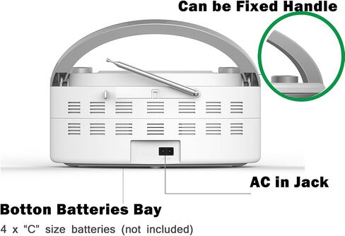 Portable CD Player Boombox with Bluetooth, Remote Control, FM Radio, USB MP3 Playback, CD-R/CD-RW Compatible, Radio CD Player,AC/Battery Powered in Saudi Arabia