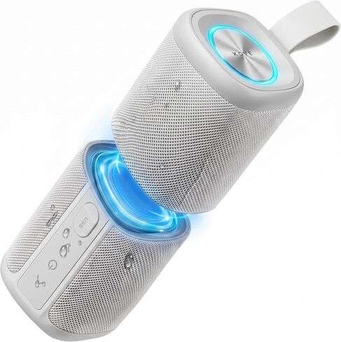 KOVE Kommuter Splittable Waterproof Bluetooth Speaker System (Sand) | Dual Splittable IPX7 Waterproof Speakers - 20W Stereo Sound, Sync Up to 100 Units, 6H Playtime - Wireless Surround Sound in Saudi Arabia