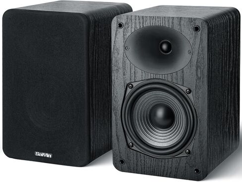 Saiyin 5.25" Woofer Passive Speaker, 50W x 2, 20mm Silk Dome Tweeter, 4 Ohm | Stereo Speakers with Enhanced Vocal Clarity, Passive Bookshelf Speakers for Home Audio, Receiver or Amplifier Required in Saudi Arabia