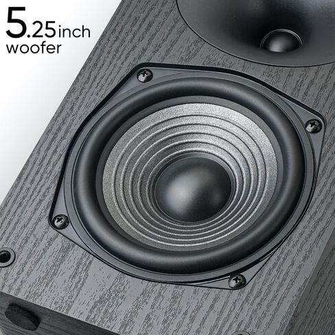 Saiyin 5.25" Woofer Passive Speaker, 50W x 2, 20mm Silk Dome Tweeter, 4 Ohm | Stereo Speakers with Enhanced Vocal Clarity, Passive Bookshelf Speakers for Home Audio, Receiver or Amplifier Required in Saudi Arabia