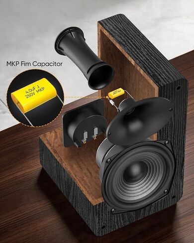 Saiyin 5.25" Woofer Passive Speaker, 50W x 2, 20mm Silk Dome Tweeter, 4 Ohm | Stereo Speakers with Enhanced Vocal Clarity, Passive Bookshelf Speakers for Home Audio, Receiver or Amplifier Required in Saudi Arabia