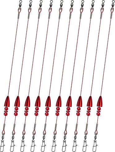Texas Rigs 10 Pack, Pre-Rigged Bass Fishing Rig with Bullet Weight, Swivel & Snap, Weedless Soft Plastic Rig for Largemouth & Smallmouth Bass in Kuwait