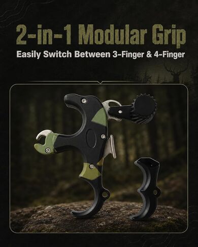 NOVASPARK Thumb Release for Compound Bow, 3 & 4 Finger Aluminum Aid | Adjustable travel & tension, auto-closing jaw, 150 lb tested CNC aluminum for hunting, target and 3D archery in Saudi Arabia