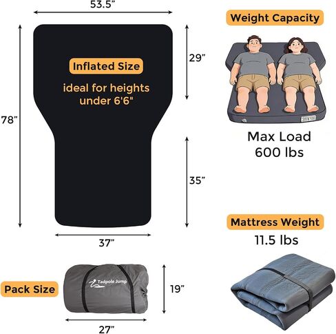Hybrid Air Foam SUV Mattress with Built-in Pump, Fits Tesla Model Y Juniper | 4-inch Memory Foam Core, 80w 5.5KPa Built-in Rechargeable Air Pump, TPU Air-tight Layer, 75D Wear-resistant Bottom Fabric in Saudi Arabia