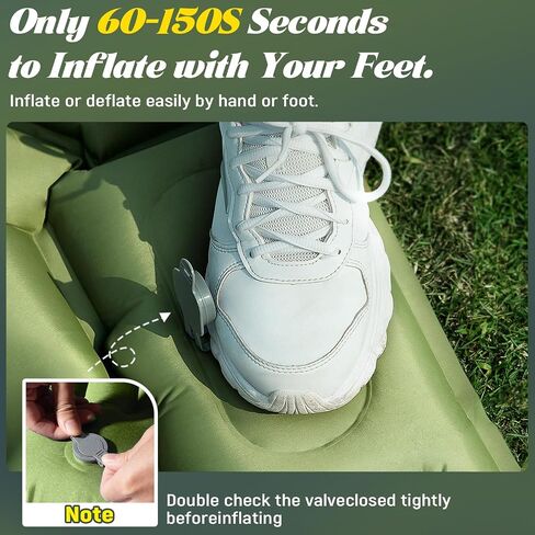Double Sleeping Pad for Camping, 6" Extra-Thick Reinforced 2 Person Inflatable Camping Sleeping Pad, Inflatable Sleeping Mat with Built-in Foot Pump, for Tent, Backpacking, Hiking & Outdoor Gear in Saudi Arabia