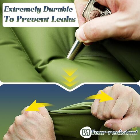 Double Sleeping Pad for Camping, 6" Extra-Thick Reinforced 2 Person Inflatable Camping Sleeping Pad, Inflatable Sleeping Mat with Built-in Foot Pump, for Tent, Backpacking, Hiking & Outdoor Gear in Saudi Arabia