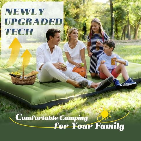 Double Sleeping Pad for Camping, 6" Extra-Thick Reinforced 2 Person Inflatable Camping Sleeping Pad, Inflatable Sleeping Mat with Built-in Foot Pump, for Tent, Backpacking, Hiking & Outdoor Gear in Saudi Arabia
