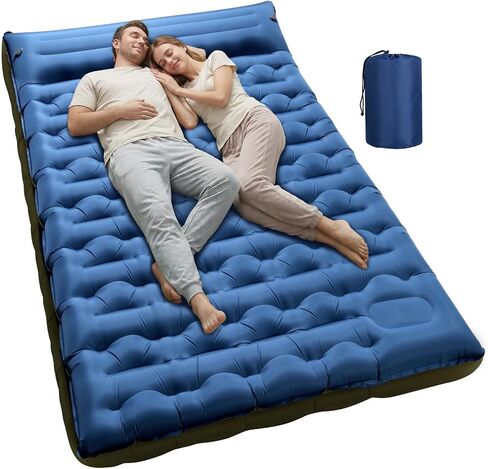 KASBAH Camping Sleeping Pad,6 inch Thick Inflatable Sleeping Pads with Built-in Foot Pump and Pillow,Ultralight Camping Mat Gear for Outdoor Hiking,Camping in Saudi Arabia