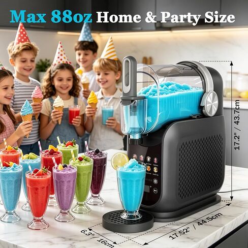 FAB&DELUXE Slushie Machine & Soft Serve Ice Cream Maker for Home, 2.6L/88oz | No Ice Needed, 6 Presets, Rapid Chill, Self-Cleaning, Frozen Drink Machine for Ice Cream, Margaritas, Frappés, Milk Shake in Saudi Arabia