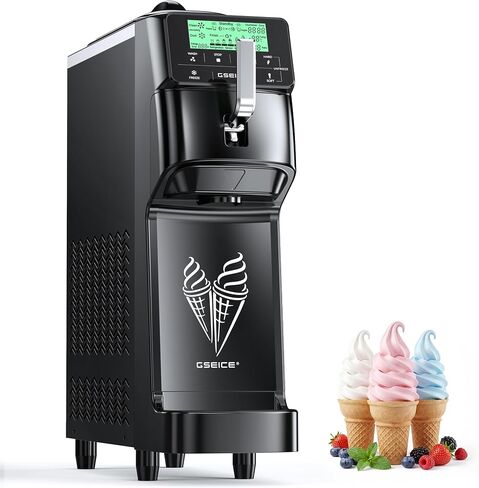 Commercial Soft Serve Ice Cream Maker Machine 3.5 Gal/H Output | 5" Touch Screen, Auto-Clean & Pre-Cool, Stainless 6L Hopper for Café Restaurant & dessert shops in Saudi Arabia