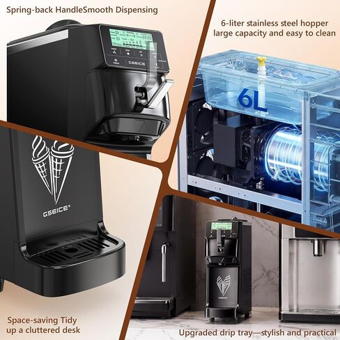 Commercial Soft Serve Ice Cream Maker Machine 3.5 Gal/H Output | 5" Touch Screen, Auto-Clean & Pre-Cool, Stainless 6L Hopper for Café Restaurant & dessert shops in Saudi Arabia