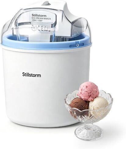 Stillstorm Ice Cream Maker，1.5 Quarts Ice Cream Machine for Home | Sorbet & Frozen Yogurt, Pre-Freeze Bowl，Double Insulated Easy to Clean and Quick，Grey in Saudi Arabia
