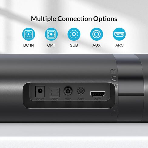 Sound Bar with Subwoofer, 110W Sound Bar for Smart TV with Adjustable Deep Bass & Volume Boost & 3 Equalizer Modes, Bluetooth/ARC/Opt/AUX, Detachable Soundbar for TV/PC/Gaming/Projectors in Kuwait