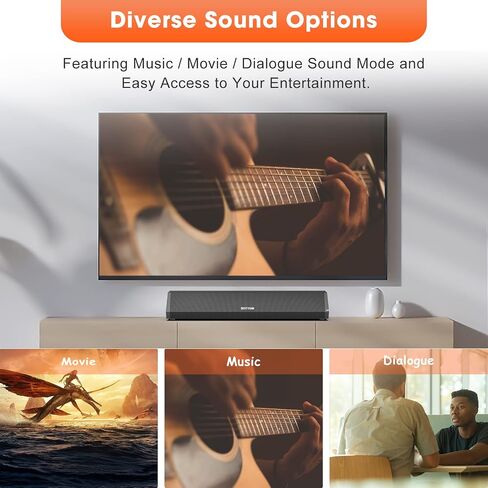 Bestisan Sound Bars for TV, 16'/50W Small Soundbar for TV, Sound Bar with Depths Sound Enhanced/DSP/Bass+/3EQ, Surround Sound Speakers for TV Works with HDMI ARC/CEC,Optical/BT/PC … in Saudi Arabia