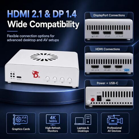 بطاقة التقاط فيديو Fuser DC505 4K للكمبيوتر الشخصي المزدوج وإعداد البث | إخراج 4K160 هرتز؛ التقاط مدمج؛ دعم جهاز كمبيوتر مزدوج؛ معالجة بزمن انتقال منخفض؛ صور ثابتة بدقة 4K؛ حل عرض الكل في واحد in Kuwait
