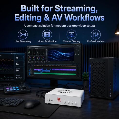 بطاقة التقاط فيديو Fuser DC505 4K للكمبيوتر الشخصي المزدوج وإعداد البث | إخراج 4K160 هرتز؛ التقاط مدمج؛ دعم جهاز كمبيوتر مزدوج؛ معالجة بزمن انتقال منخفض؛ صور ثابتة بدقة 4K؛ حل عرض الكل في واحد in Kuwait