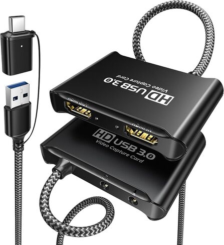ByteWave USB 3.0 HDMI Video Capture Card, 4K Passthrough, HD 1080P60 Output | Metalshell, Plug & Play, HDMI to USB C Audio Video Game Capture Device for Streaming, Cam Link for Switch2/PS5/Xbox/PC/OBS in Saudi Arabia