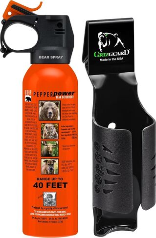 UDAP Pepper Power Magnum Bear Spray Self Defense Deterrent with Holster for Camping, Hiking, Fishing, Powerful Blast Pattern, 30 ft Fog Barrier, 12HP, 7.9 oz in Saudi Arabia