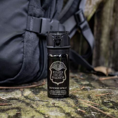 POLICE MAGNUM Black Pepper Spray Self Defense Safety Canister- Max Strength- 2oz Flip Top Stream in Saudi Arabia