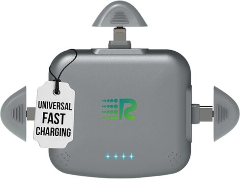 Rush Charge Universe Mini Power Bank Portable Charger Lightning USB-C Gray in Kuwait