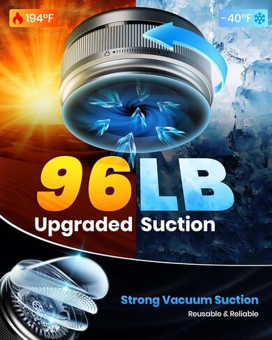 2026 Upgraded 360° Vacuum Magnetic Car Phone Holder for Magsafe [96+LBS Strongest Suction & 2800gf Strongest Magnetic], Adjustable Car Phone Mount for Your Car/Gym/Mirror/Shower for iPhone & Android in Saudi Arabia