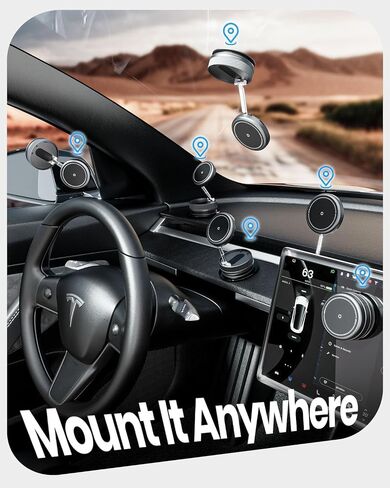 2026 Upgraded 360° Vacuum Magnetic Car Phone Holder for Magsafe [96+LBS Strongest Suction & 2800gf Strongest Magnetic], Adjustable Car Phone Mount for Your Car/Gym/Mirror/Shower for iPhone & Android in Saudi Arabia
