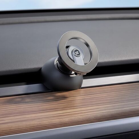 YONZEE Magnetic Phone Mount Compatible with 2025-2026 Model Y Juniper and 2024-2026 Tesla Model 3 Highland, Dashboard Ball Joint Base, Strong Magnetic Holder Ring, 360° Rotation in Saudi Arabia