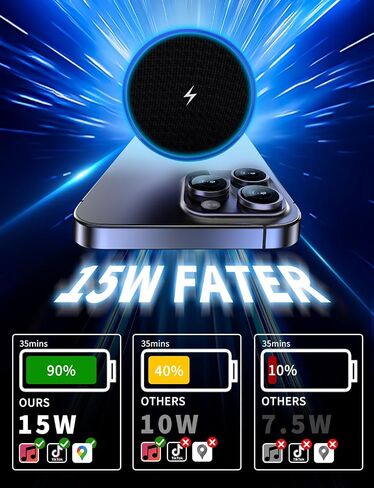 Mag Safe Car Mount Charger, 3 in 1 [LED RGB HandsFree] Wireless Car Charger | Strong Magnetic Phone Holders for Your Car- Fast Charging MagSafe Car Phone Monut Charger for iPhone 17/16/15/14/13/12 Series in Saudi Arabia
