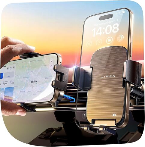 LISEN Suction Phone Mount for Car, [Ultra Suction & 95% Cases Friendly] Car Phone Holder Mount Vacuum Dashboard Phone Holder, Car Cell Phone Holder for iPhone 17 16 15 14 Pro Max Air Galaxy S26 S25 in Kuwait