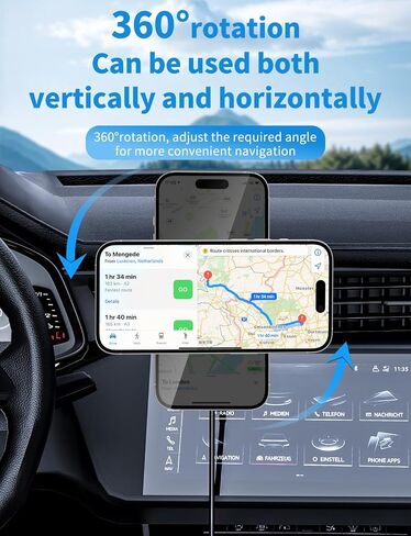 Mag Safe Car Mount Charger, 3 in 1 [LED RGB HandsFree] Wireless Car Charger | Strong Magnetic Phone Holders for Your Car- Fast Charging MagSafe Car Phone Monut Charger for iPhone 17/16/15/14/13/12 Series in Saudi Arabia