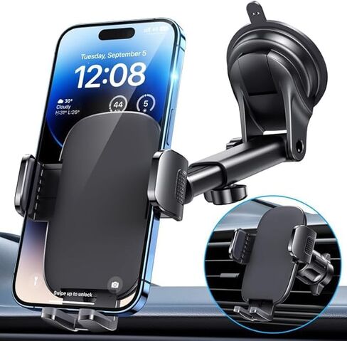 FESIYOYE Car Phone Holder[Military-Grade 360°Suction Cup] Phone Holders for Your Car Universal Accessories Air Vent Dashboard Windshield Phone Mount Automotive Cradles Fit Shower & Wall Mounts iPhone in Saudi Arabia