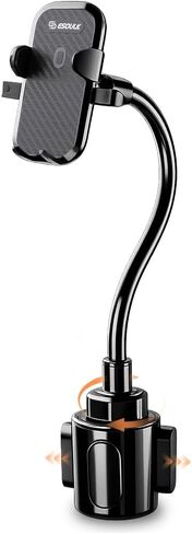 Cup Holder Phone Mount 15 Inch Adjustable Gooseneck Arm for Car | Adjustable long arm and stable cup holder base keep your phone secure, easy to reach, and clear to view while driving in Saudi Arabia