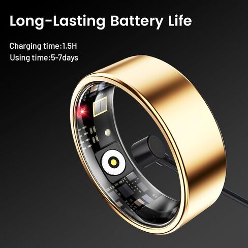 Mirlray Smart Ring for Women & Men, Smart Ring Health Tracker(Silver, 7) in Kuwait