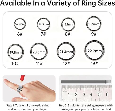 Smart Ring for Women & Men, Fitness Tracker Ring with Heart Rate Monitor, HRV, Sleep Tracking, No Subscription Fee, 10ATM Waterproof Activity Ring for iOS & Android (Gold, #6) in Saudi Arabia