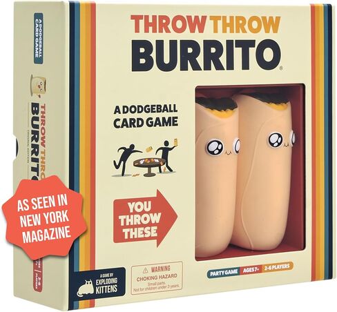 Exploding Kittens Throw Throw Burrito, 2-6 Players, Age 7+ Card Game | Collect matching cards, score points, and throw squishy foam burritos in this fast-paced dodgeball card game. in Saudi Arabia