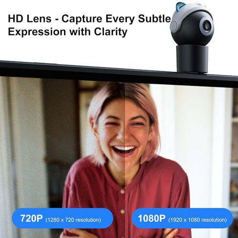 HONCAM Plug and Play Camera for Nintendo Switch 2 & PC, Zero Delay USB-C HD Camera with Cute Privacy Cover, Detachable & Lightweight Portable for Interactive Gaming, Black in Saudi Arabia