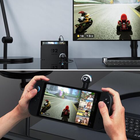 HONCAM Plug and Play Camera for Nintendo Switch 2 & PC, Zero Delay USB-C HD Camera with Cute Privacy Cover, Detachable & Lightweight Portable for Interactive Gaming, Black in Saudi Arabia