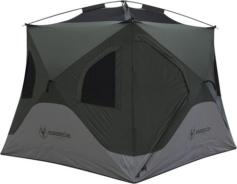 Gazelle Tents™, T3X Hub Tent, Easy 90 Second Set-Up, Waterproof, UV Resistant, Removable Floor, Ample Storage Options, 3-Person, Alpine Green, 68" x 76" x 82", GT301GR in Saudi Arabia
