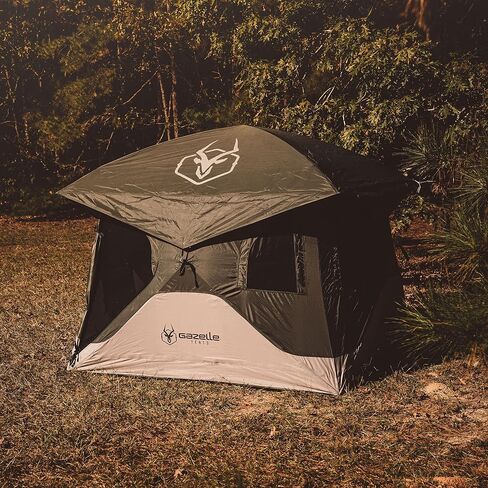 Gazelle Tents™, T3X Hub Tent, Easy 90 Second Set-Up, Waterproof, UV Resistant, Removable Floor, Ample Storage Options, 3-Person, Alpine Green, 68" x 76" x 82", GT301GR in Saudi Arabia